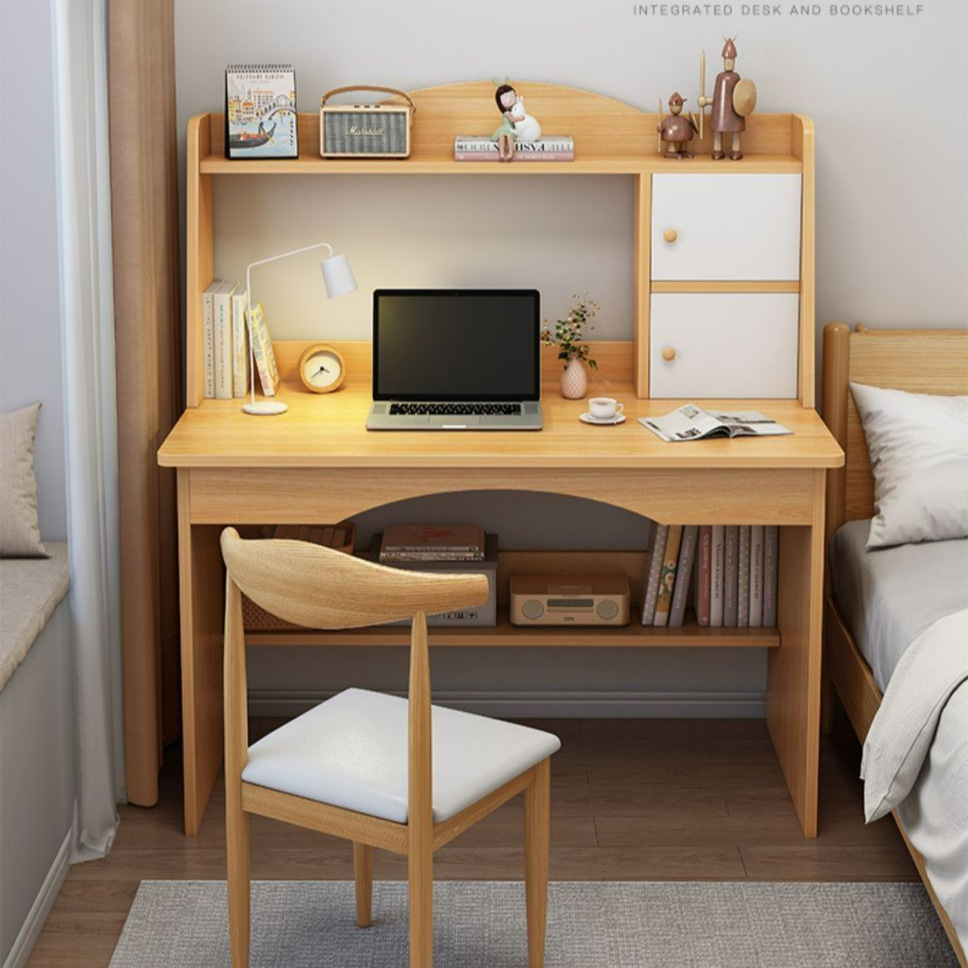 Computer Desk Desktop Bedroom Junior High School Student Desk Student Home Bookshelf Integrated Study Table and Chair Writing Desk