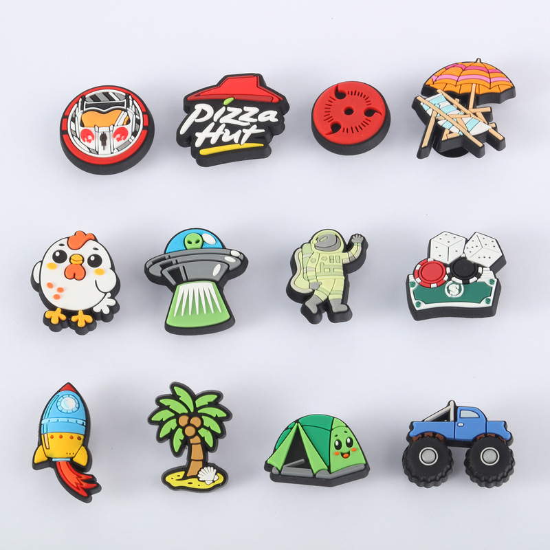New 3D Stereo Clog Shoe Accessories Pvc Shoe Charms Ufo Rocket Flower Decorations Cross-Border In-Stock Items New 3D Stereo Clog Shoe Accessories Pvc Shoe Charms Ufo Rocket Flower Decorations Cross-Border In-Stock Items