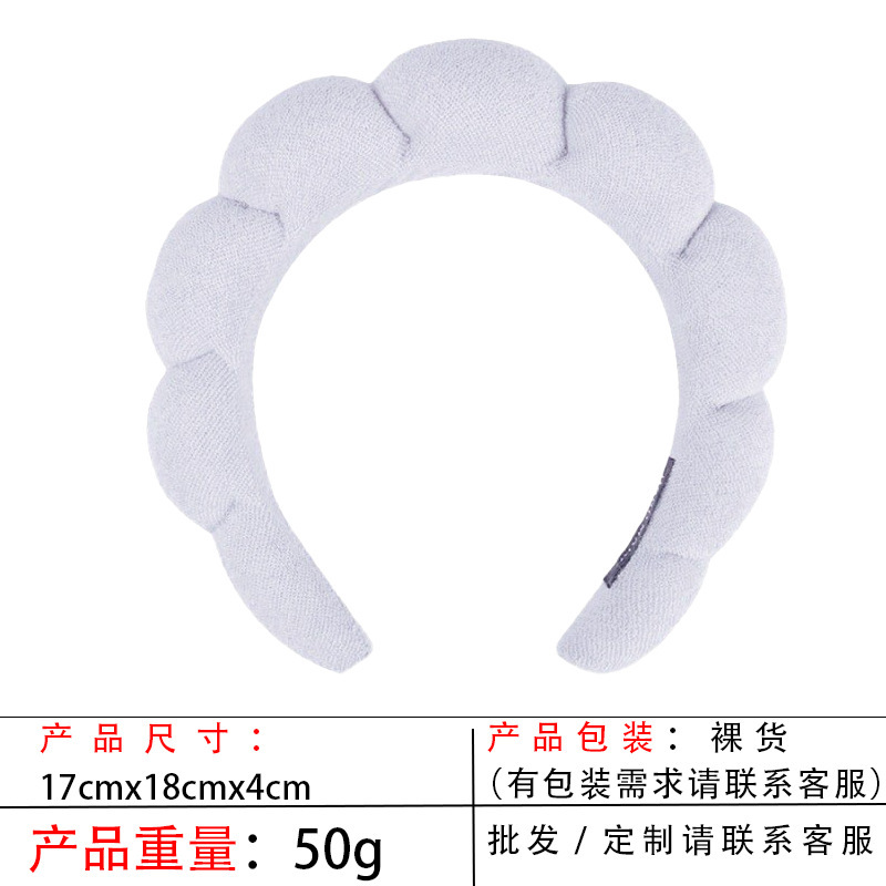 跨境海绵云朵发箍批发高颅顶高级感毛巾布麻花女士洗脸手腕带头箍|undefined