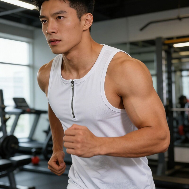 Men's sports vest, ice silk mesh summer running fitness vest, breathable, quick-drying, sleeveless, round-neck vest for men