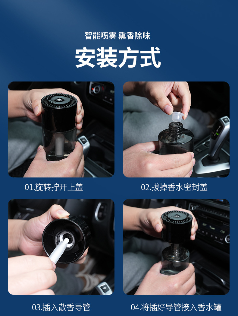 New product car perfume ornaments car aromatherapy automatic spray high-end car AI intelligent fragrance car interior accessories