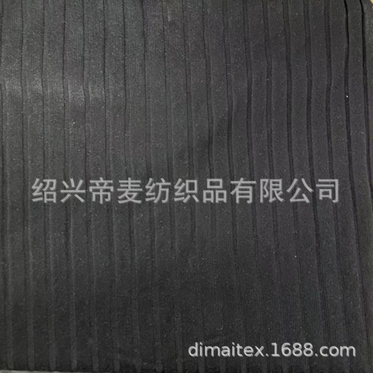 当季新品 210g9*4罗纹 拉毛休闲服布料涤氨面料 宽条罗纹针织面料