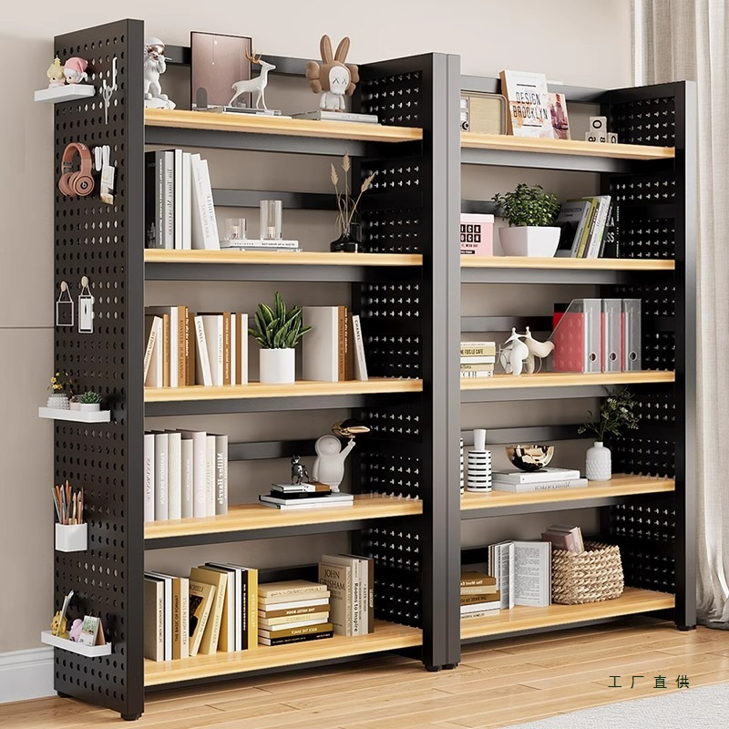 Bookshelf Children's Storage Rack Floor-Standing Wall-Mounted Integrated Storage Rack Living Room Bookcase Multi-Layer Wall-Mounted Iron Storage Rack