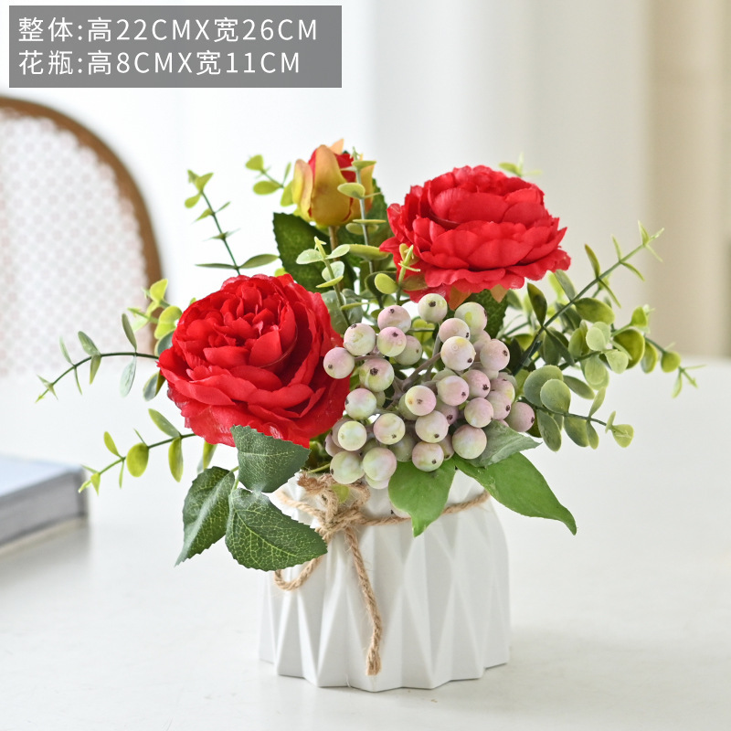 小众清新花桌面摆件假花客厅茶几装饰花餐桌花摆花绢花摆设无|undefined
