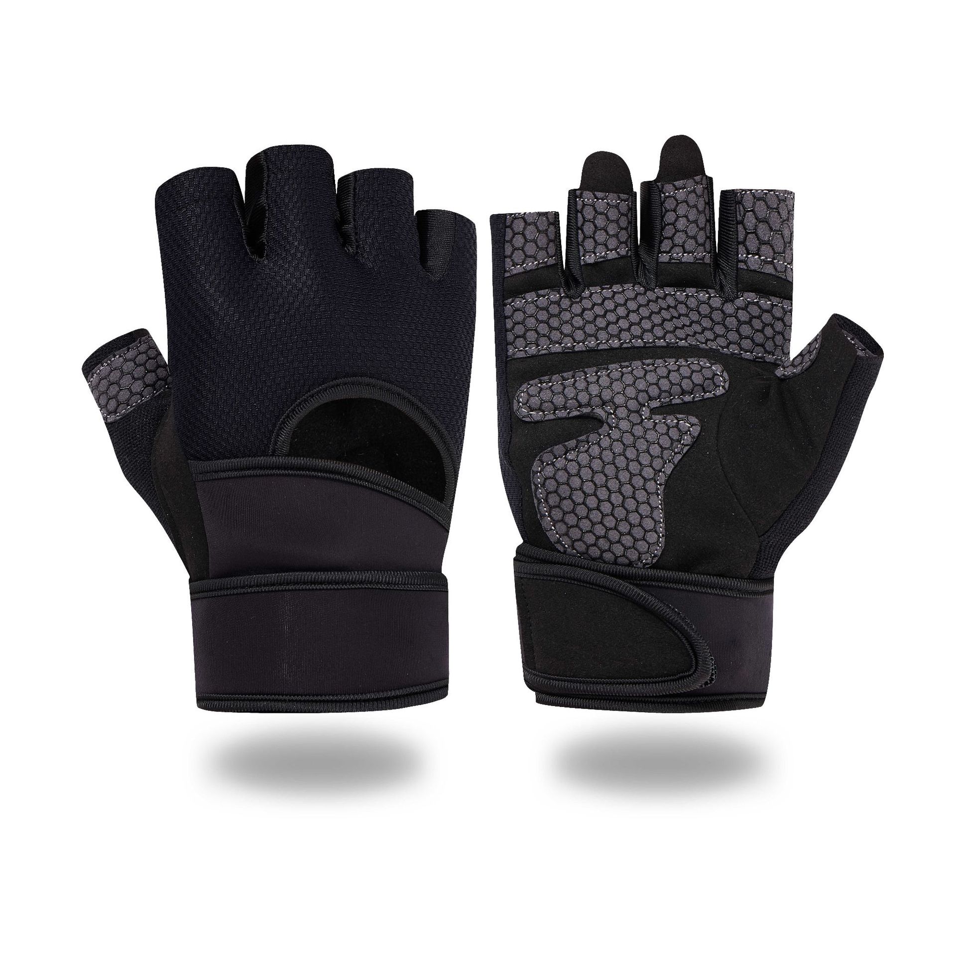 Cross border new pattern motion glove yoga Bodybuilding Physical exercise non-slip shock absorption Hemidactyly glove wear-resisting ventilation