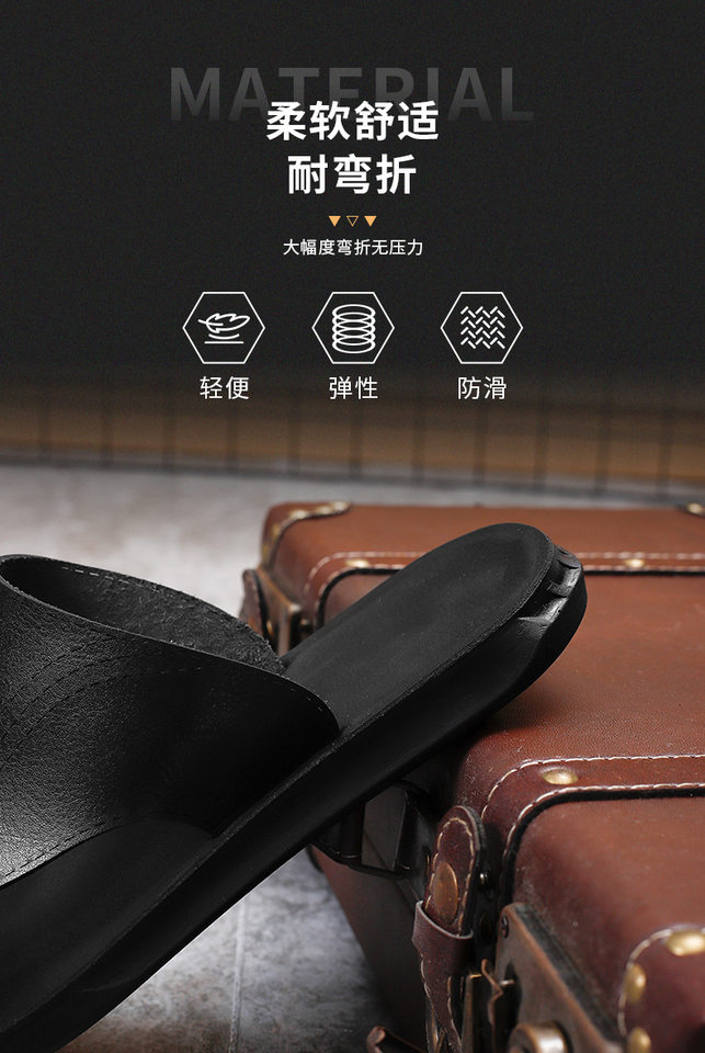 Dép sandal nam quai ngang xỏ ngón cỡ lớn, đế PU chống trượt, thoáng khí, phong cách casual — Vàng nâu, màu đen, Đỏ nâu chi tiết 12