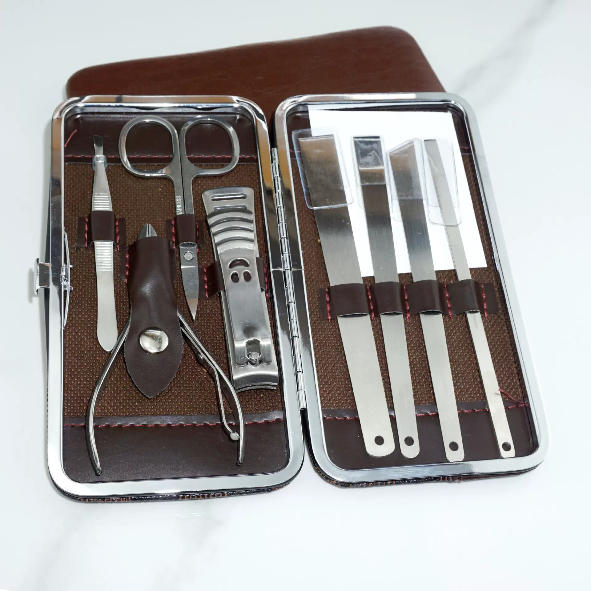 批发不锈钢指甲刀套装8件套修脚老茧刀去死皮工具甲沟美甲