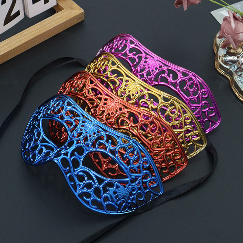 fiesta de baile de Halloween máscara de cabeza plana hueca máscara de mitad de cara máscara de fiesta máscara de cabeza plana retro jazz