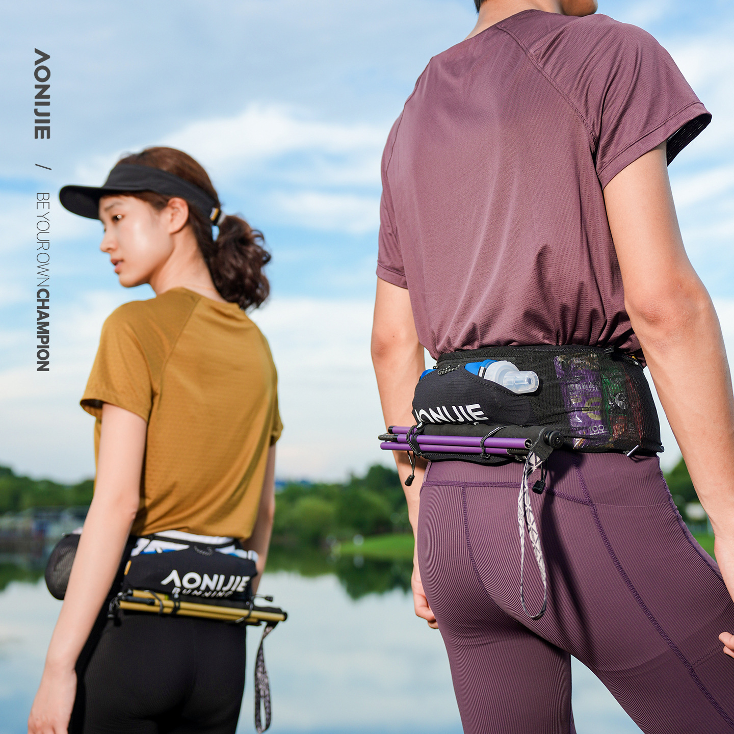 Onijie upgraded sports waist bag, running phone pouch, unisex fitness equipment, multifunctional outdoor water bottle waist bag