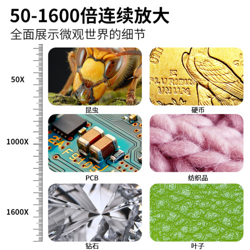 1600x USB Dual-Purpose Portable Android Smartphone Digital Microscope for Kids