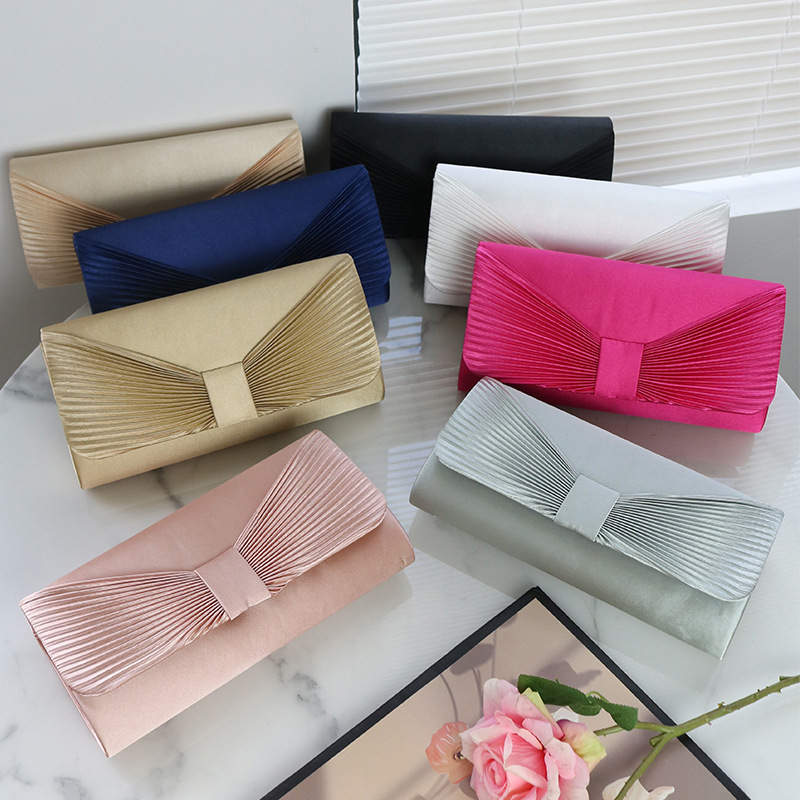 Poggyászok és táskák Divatos egyszerű keresztpántos táska Mindennapi megjelenésű kollokációs táska Poliészter masni Elegáns mágneses fényű kézitáska_voghion.com