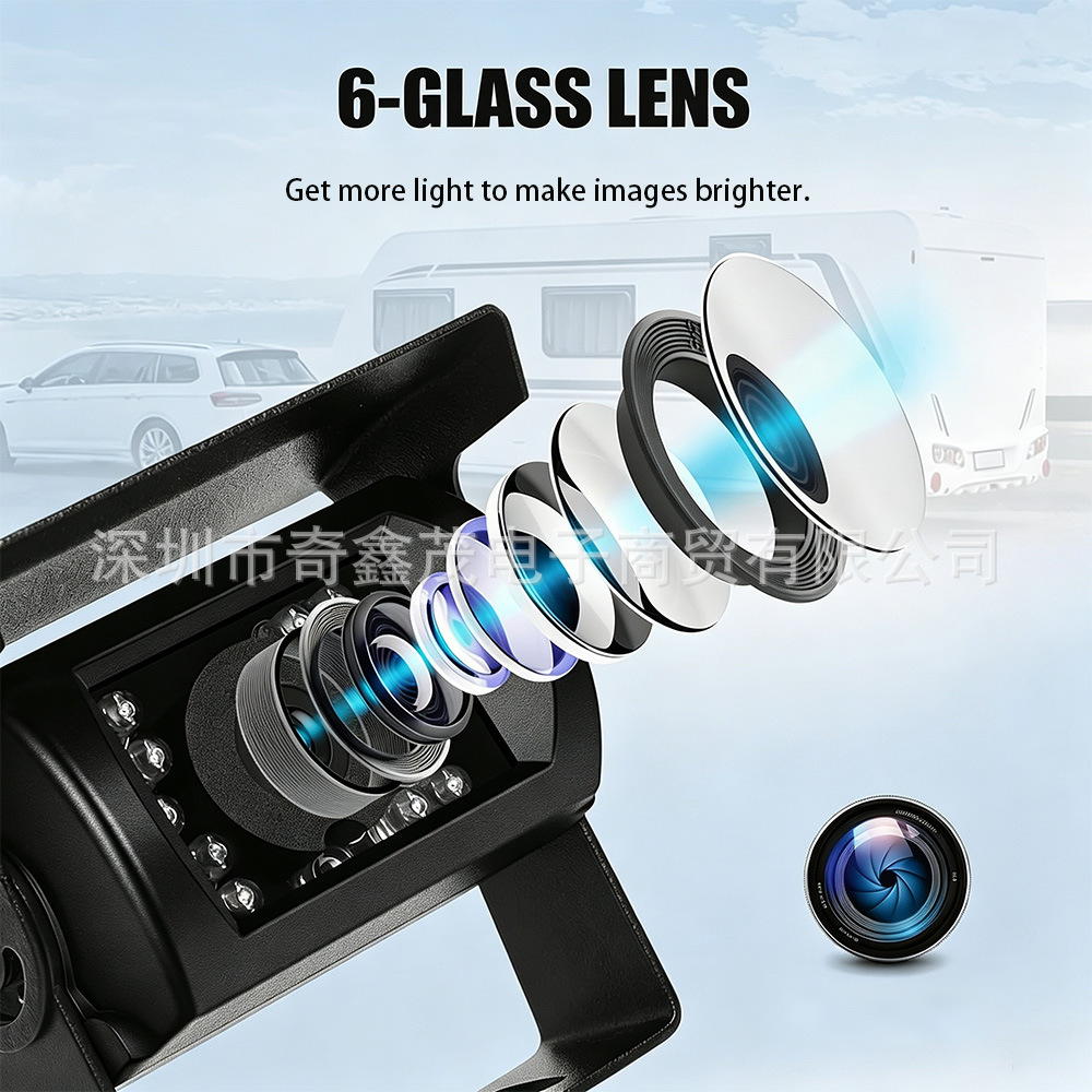 HD Truck Reversing Camera 12-24V Infrared Night Vision Waterproof Bus Truck RV Vehicle Monitoring