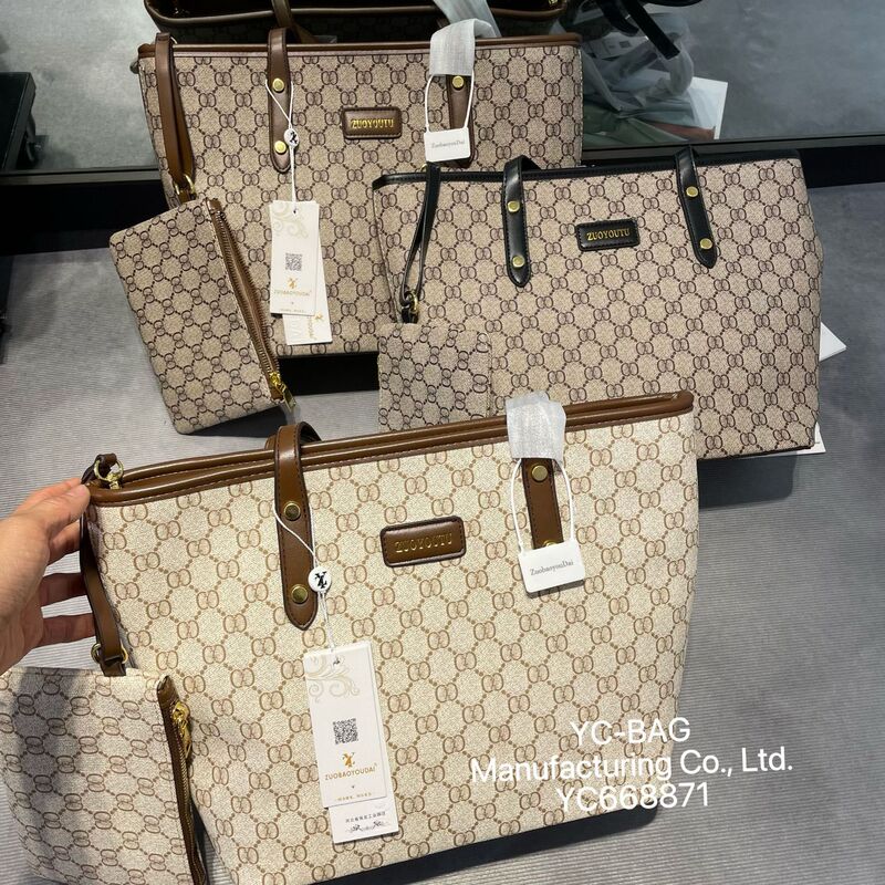 2026 New Tote Bag for Women, Large Capacity Korean Style Handbag, Vintage Monogram Versatile Shoulder Bag, Cross-Border