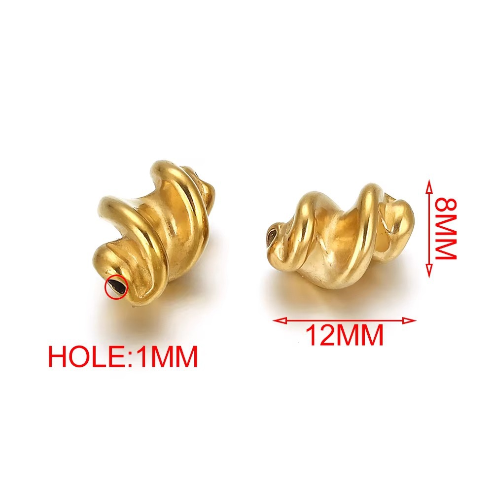 Acero inoxidable irregular torsión cuentas de cuentas de acero titanio Europa y América DIY collar de pulsera accesorios impermeables