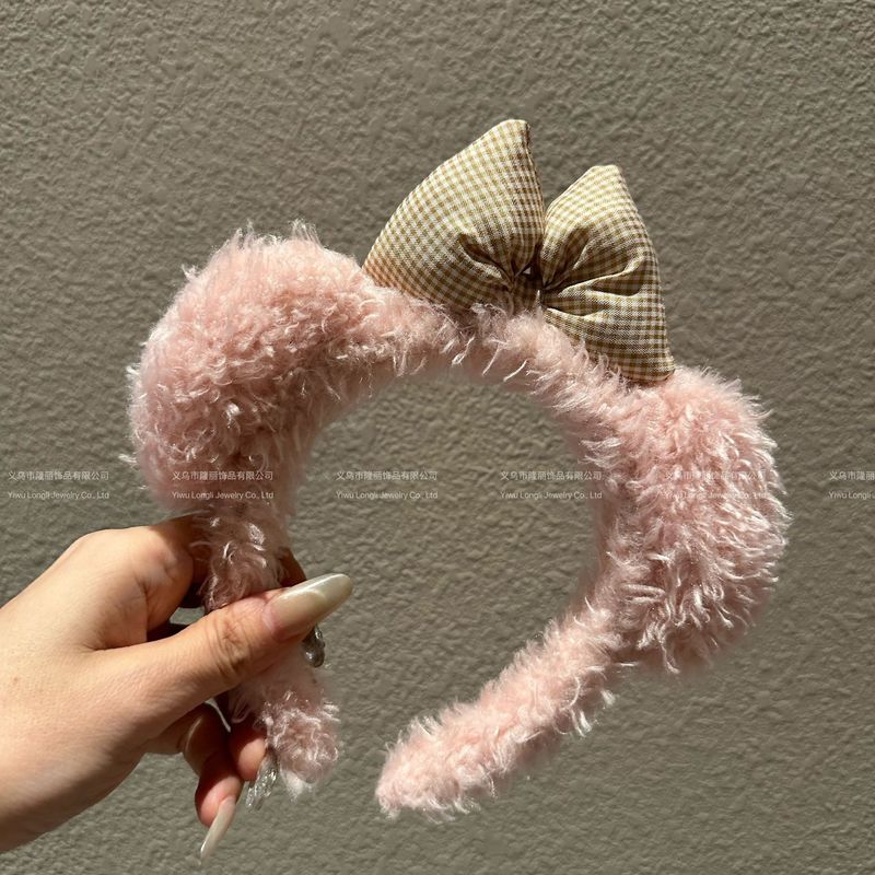 かわいいぬいぐるみリボン女性漫画洗顔ヘッドバンドメイクアップマスクリボンヘアアクセサリーヘアピン新しい秋と冬|undefined