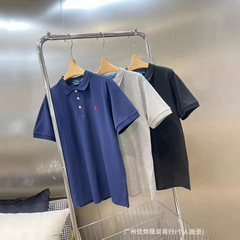 夏の新型外国貿易馬刺繍poloシャツ男女同綿カジュアル半袖保ビジネス襟tシャツ