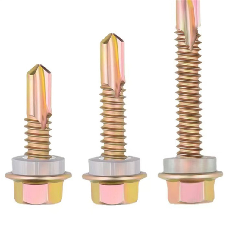 Caja entera de cables de taladro hexagonales, cables de taladro hexagonales, cables de taladro hexagonales, tornillos de azulejo de acero de color, tornillos de autogrupo