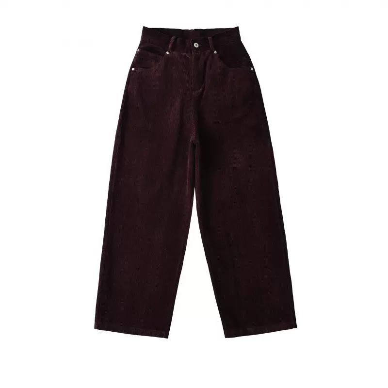 2025复古加绒加厚灯芯绒阔腿裤女秋冬季高腰显瘦宽松拖地西装直筒