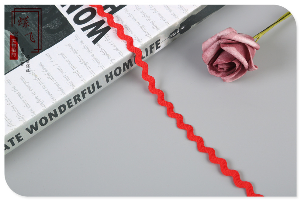 En stock suministro 5mm polipropileno marinero cinturón hecho a mano encaje accesorios onda encaje cinturón montaña carretera cinturón 0. 5cms con seda