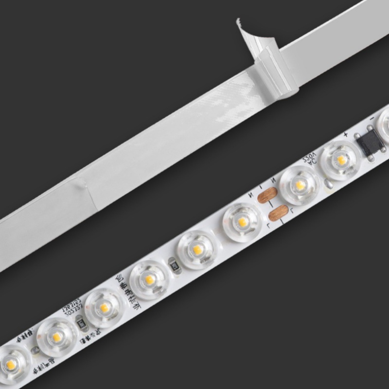 Lente de reflexión difusa tira de luz led con ranura de aluminio adhesivo 220V publicidad flexible sin unidad 8MM tira de luz LED autoadhesiva