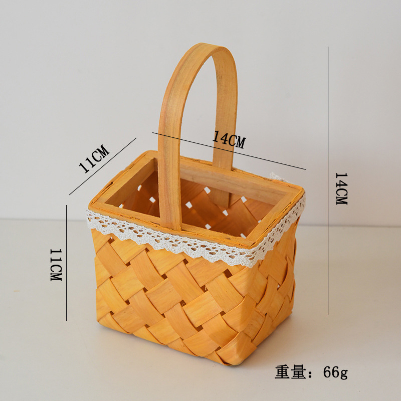 Cesta de flores de ratán tejida a mano, cesta de flores frescas portátil, cesta de paja, cesta de bambú, decoración para bebés, cesta de flores para el hogar.