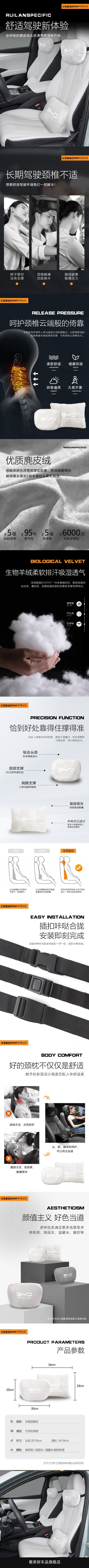 Suitable for Byd Seal 06Dmi Car Special Headrest, Lumbar Support, Neck Pillow, Seat Pillow 06 Decorative Supplies