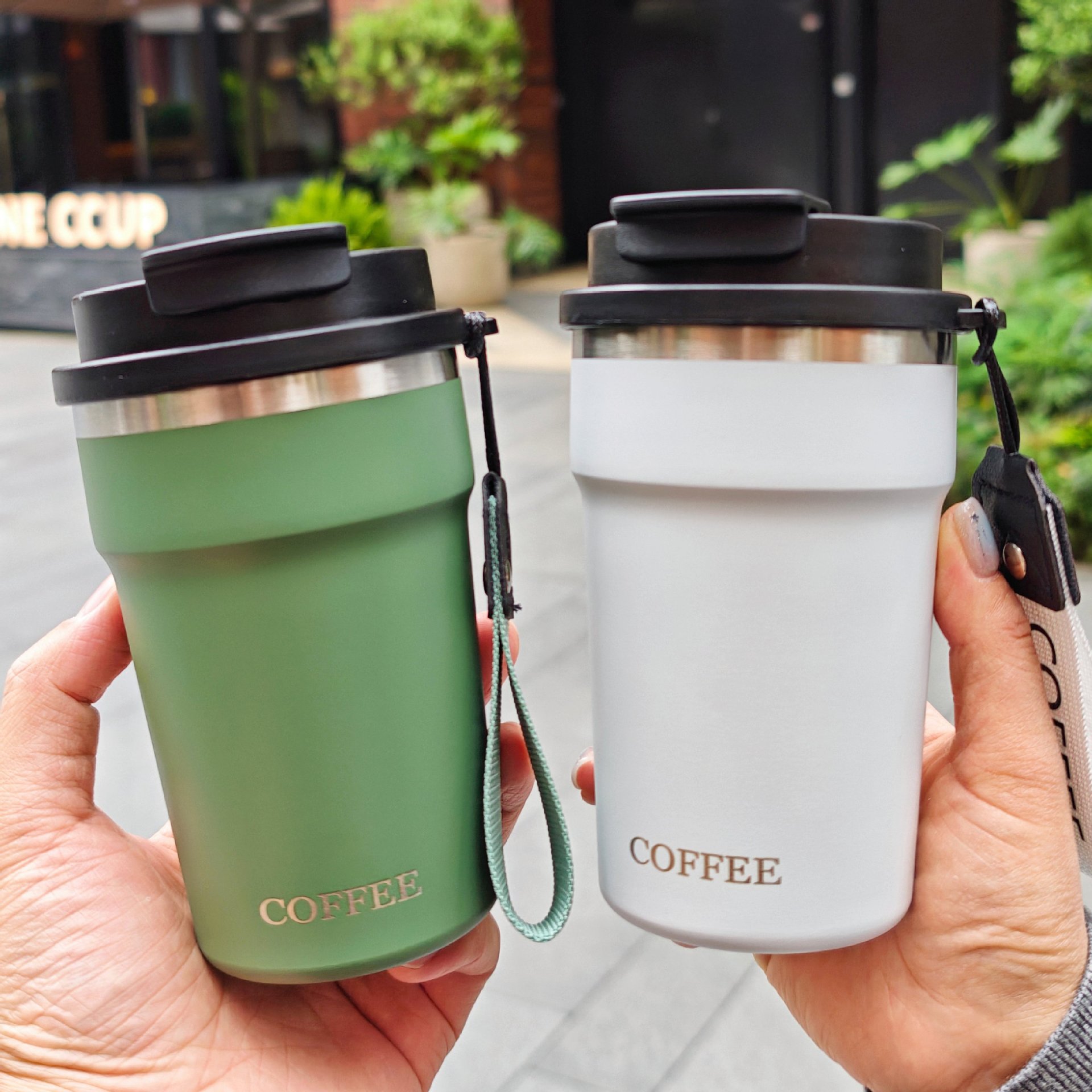 时尚简约咖啡杯不锈钢真空便携水杯精美情侣保温杯跨境杯子批发