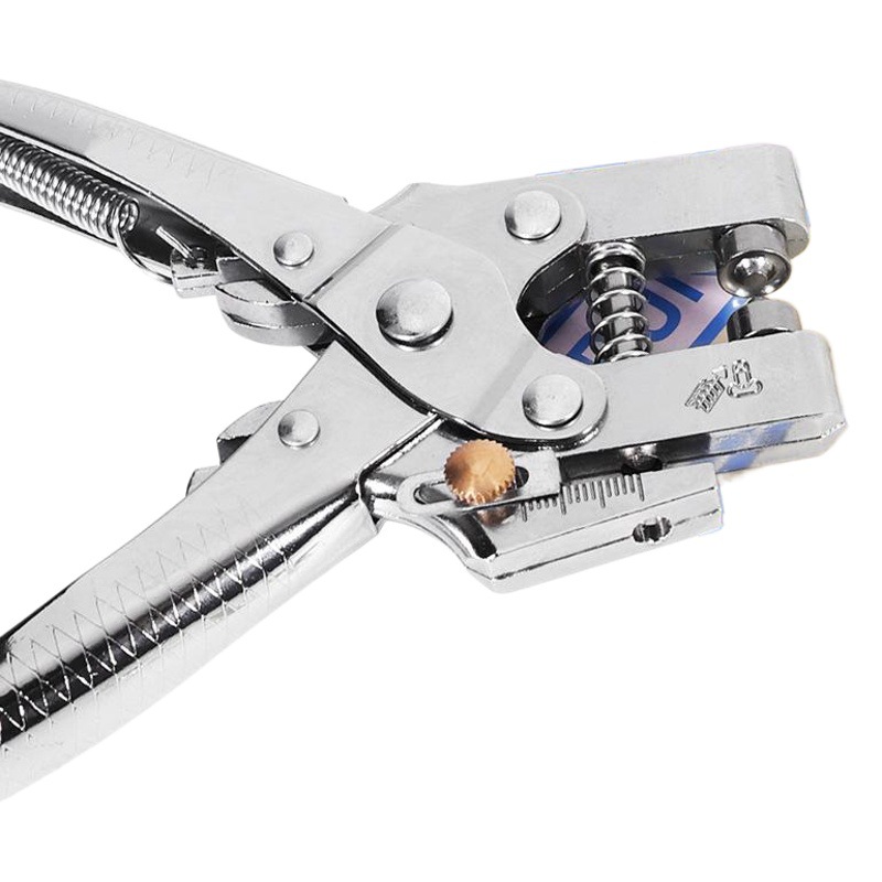 Hilda multi-función de perforación de agujero Alicates de ojo de pollo cinturón de metal anillo de perforación herramienta