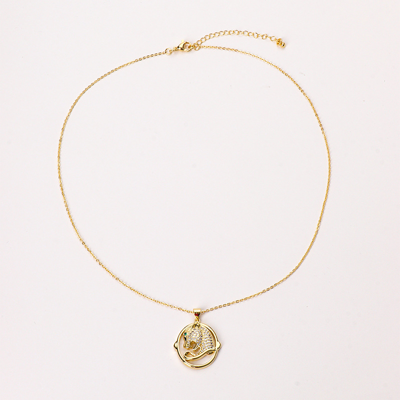Leopard Head Pendant Necklace Personalized Hip Hop Punk Jewellery_voghion.com
