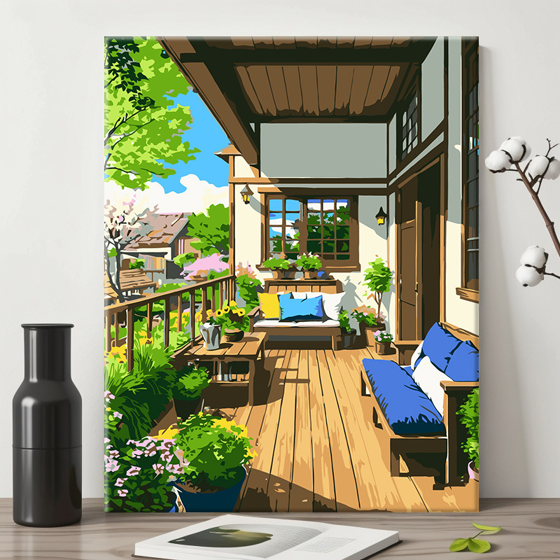 40 × 50 pintura al óleo digital color paisaje pintura pintada a mano relleno de color para niños curado fábrica de pintura decorativa al por mayor