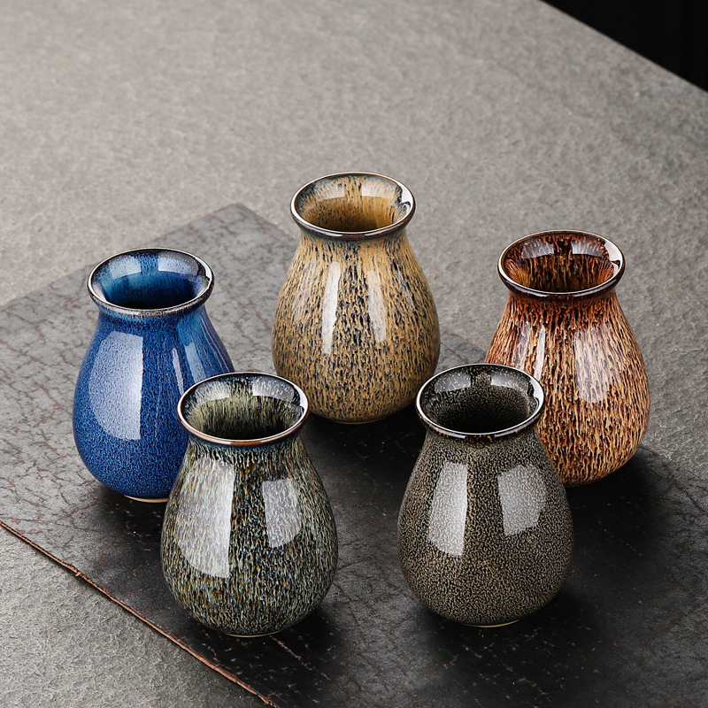 Jun kiln kiln vase creative ceramic flower holder simple desktop decoration small flower container