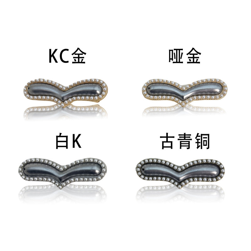 新しい宋錦リボンパールヘアピンベース/香雲糸ヘアピン diy アクセサリーベースヘアアクセサリージュエリーアクセサリー|undefined