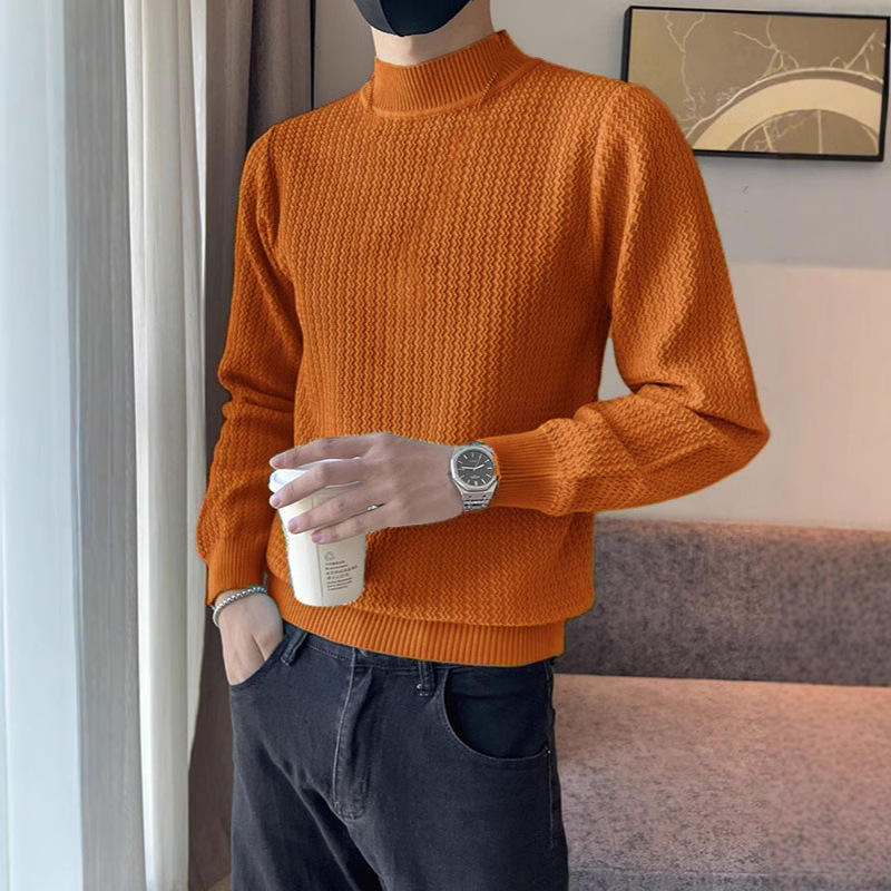 Demi-season solid color base Japanese trend knitted sweater for…