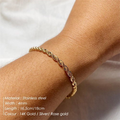 emanco new twist chain bracelet for women hip hop punk gold stainless steel bracelet gold plated hand jewelry wholesale