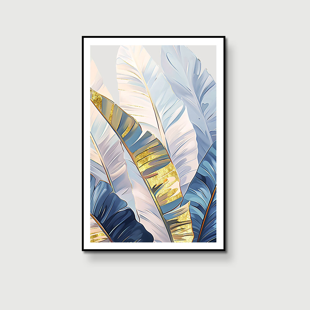 Pintura al óleo de hoja de plátano estilo pasillo pasillo pintura colgante estilo chino-estadounidense pintura decorativa de lujo ligero pintura de hojas hogar original gran negocio