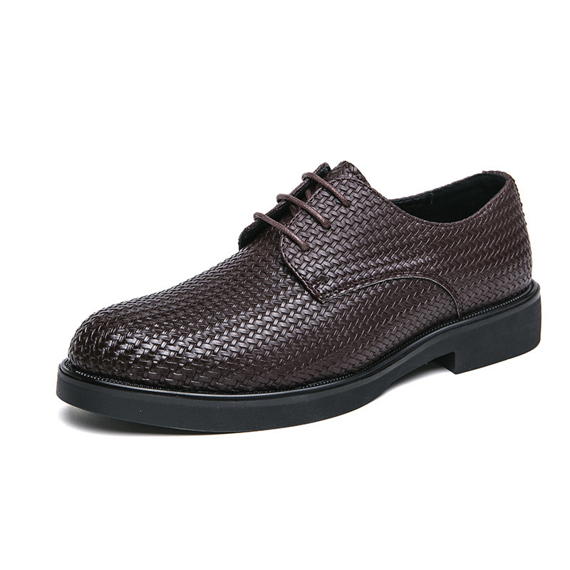 Zapatos de cuero para hombres de negocios casuales de moda británico novio coreano zapatos de boda de cuero para hombres zapatos de cuero de altura baja