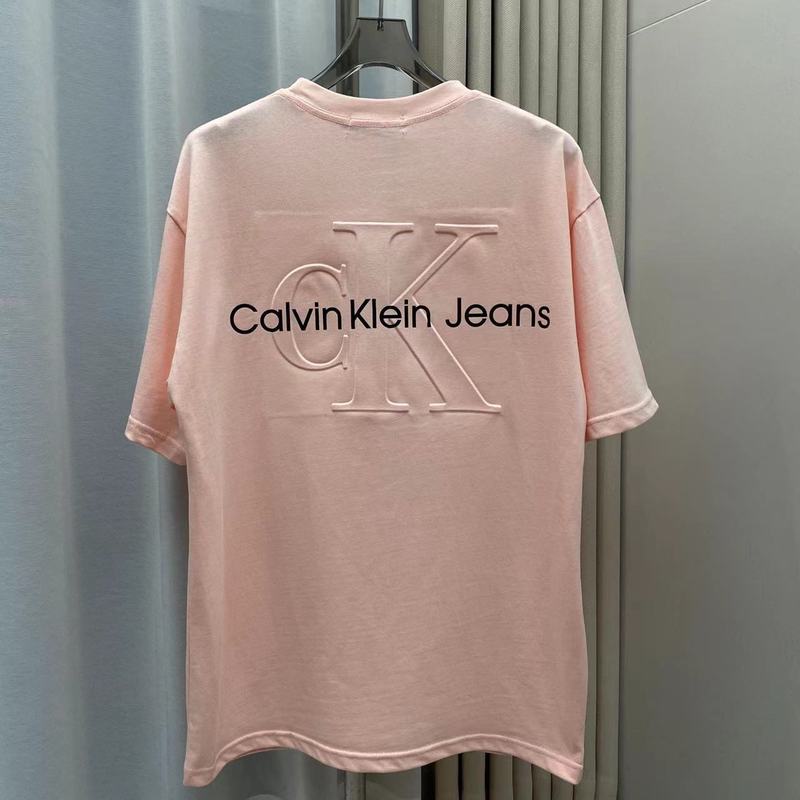 美国ck短袖Jeans夏季男款圆领浮雕背后大logo宽松t恤白色黑色|undefined