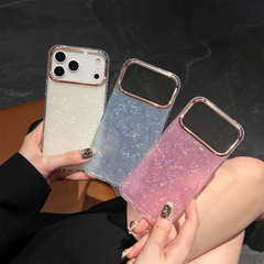 iPhone17用シェル型ケース、シェル柄、Apple16対応、グリッターアクリル、iPhone15電気メッキ、14promax対応