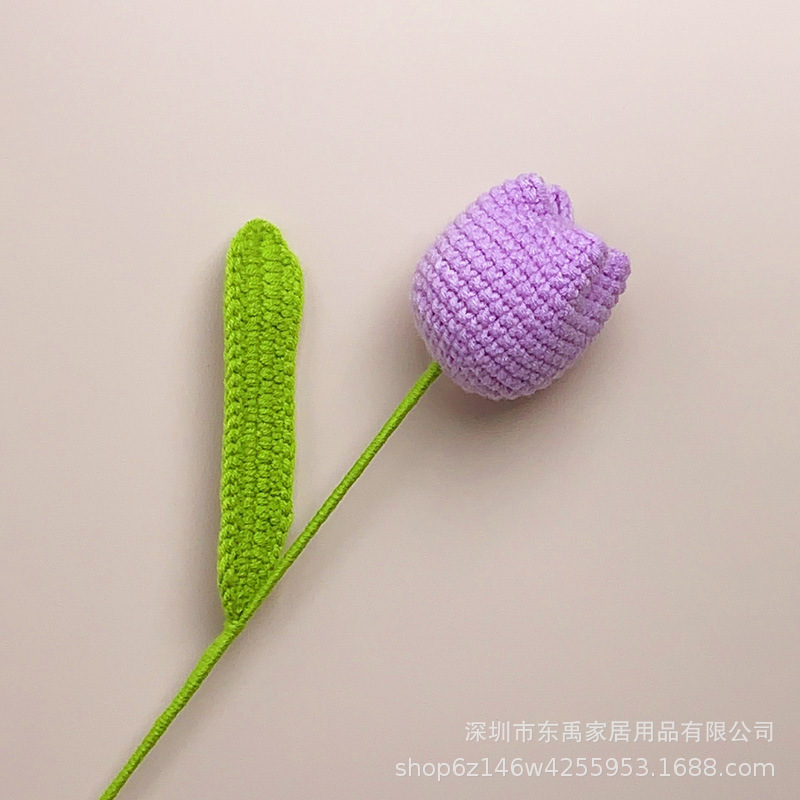 玫瑰花编织花束假花手工钩针仿真花毛线花朵成品情人节教师节礼物|undefined