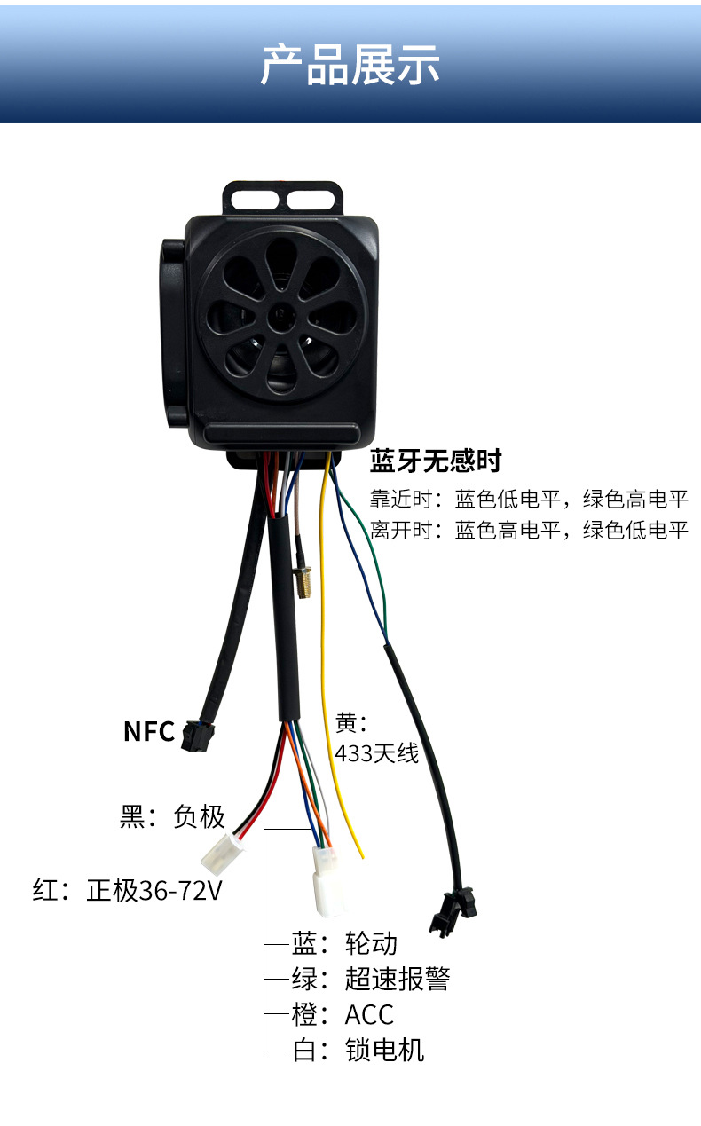 Zy883 Electric Vehicle Intelligent Central Control Gps Positioning Anti-Theft Bluetooth Speaker Nfc Contactless Unlocking