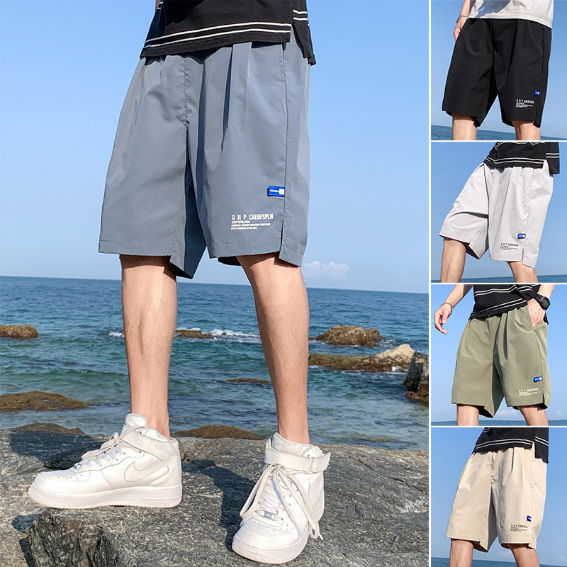 Ice Silk Shorts Men's Summer Thin Outer Wear Quick-Drying Casual Pants Men's Five-Point Trendy Beach Basketball Sports Pants
