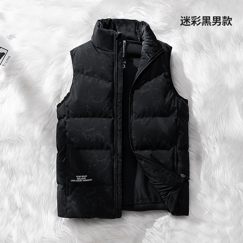 High-end suelto chaleco blanco de color sólido chaleco caliente hombro chaleco de plumón personalizado ropa de trabajo marca de moda hombre image 11