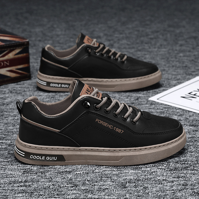 Zapatos de hombre de un pie 2024 nuevos zapatos de tablero transpirable de tendencia de primavera zapatos de cuero casuales para hombre zapatos de marea blancos pequeños de todo fósforo image 3