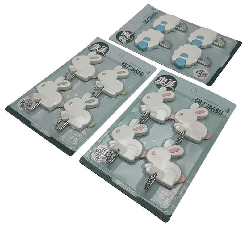 L6333 9060 cuatro ganchos adhesivos fuertes ganchos adhesivos toallas de baño ropa mochila escoba ganchos adhesivos sin clavos
