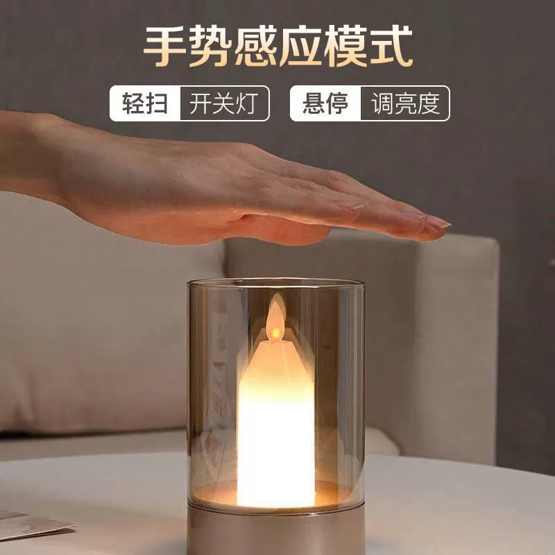 LED креативный ночник для гостиной, настольный светильник, свеча, индукционная лампа, датчик движения
