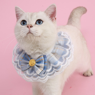 Cat Lace Scarf Bow Pet Collar Dog Slippery Towel Cat Dog Collar Four Seasons Cute Accessories
