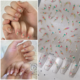 Little Red Riding Book Same Style Ice Penetrating Candy Color Diamond Nail Sticker Paper Net Celebrity Explosions New Chinese Style Decoration Nail Sticker Gem