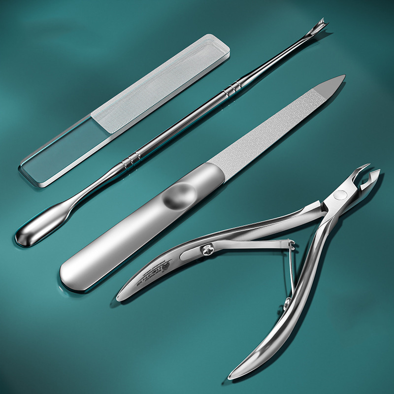 Uñas barbadas cortadoras de uñas Nail Forceps Tool Set de acero inoxidable cuero muerto cortador de uñas alemán doble cabeza image 3