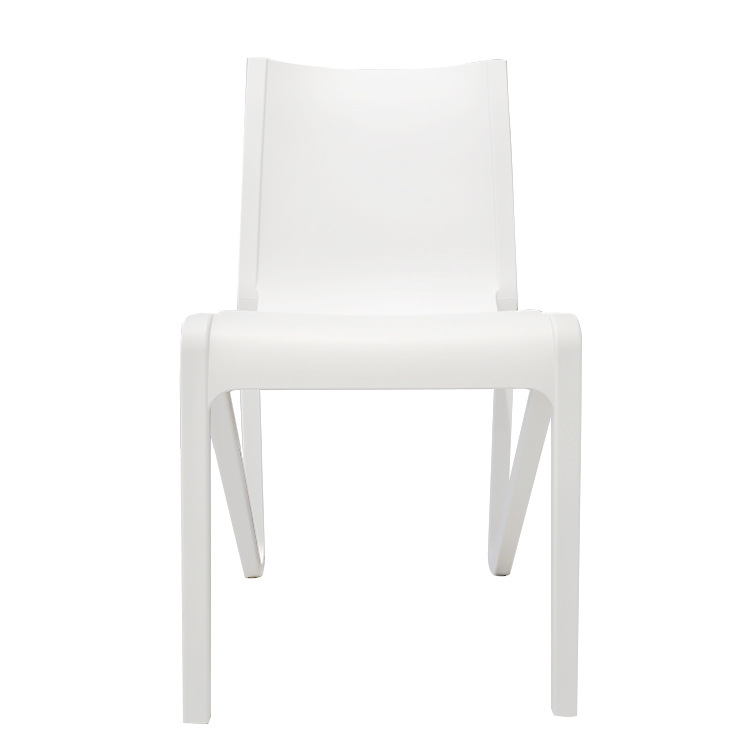 Silla de comedor de plástico exportada silla de comedor de color sólido simple silla de plástico PP silla de respaldo a prueba de lluvia al aire libre