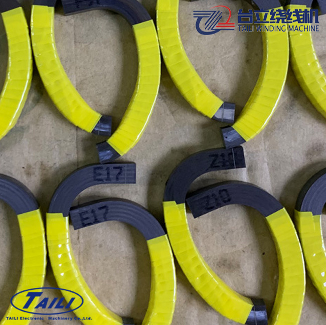 台立电流表线圈绕线机 异形半圆互感器铁芯 钳形表线圈包胶带机